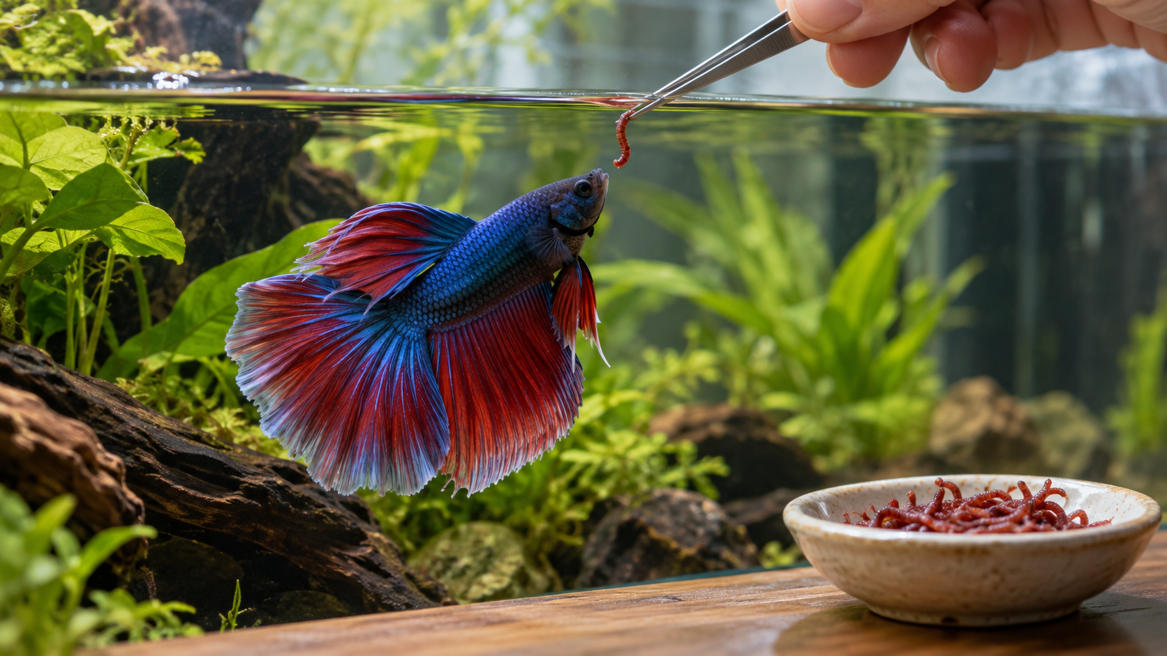 How Many Blood Worms to Feed a Betta