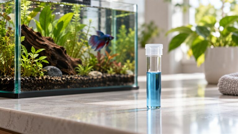 Top fin water test vial